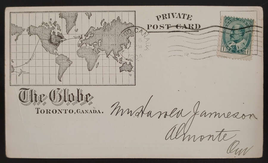 AllNations1949's tweet photo. The Globe 30 Nov 1904 1c misperf Toronto advertising Postcard Lot 40 in our auction Saturday 2nd September 2023 #AdvertisingPostcard #Misperf #TheGlobePrintingCompany #TorontoPostcard
https://t.co/III6Wx1bw2 https://t.co/zXN0MONZDM