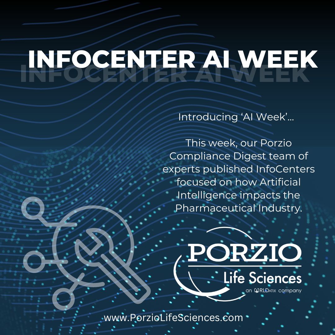 PorzioLS's tweet photo. 🧠 ❗  INFOCENTER AI WEEK 

Check out a recap of #PorzioComplianceDigest "InfoCenter AI Week!" Our team of experts highlighted how #artificialintelligence impacts the #pharmaceutical industry.

https://t.co/Se7Ee6fg2M

#BuiltFromTheLaw #aicontent https://t.co/tWG4HALSHJ