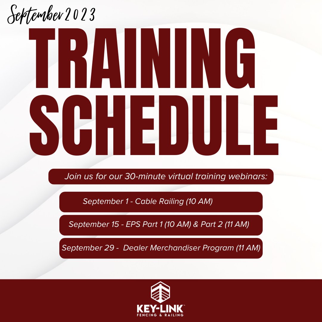 A new month (and a new training schedule) starts tomorrow! Come join us for training; just DM us to get the sign-up info, or ask your Key-Link rep!