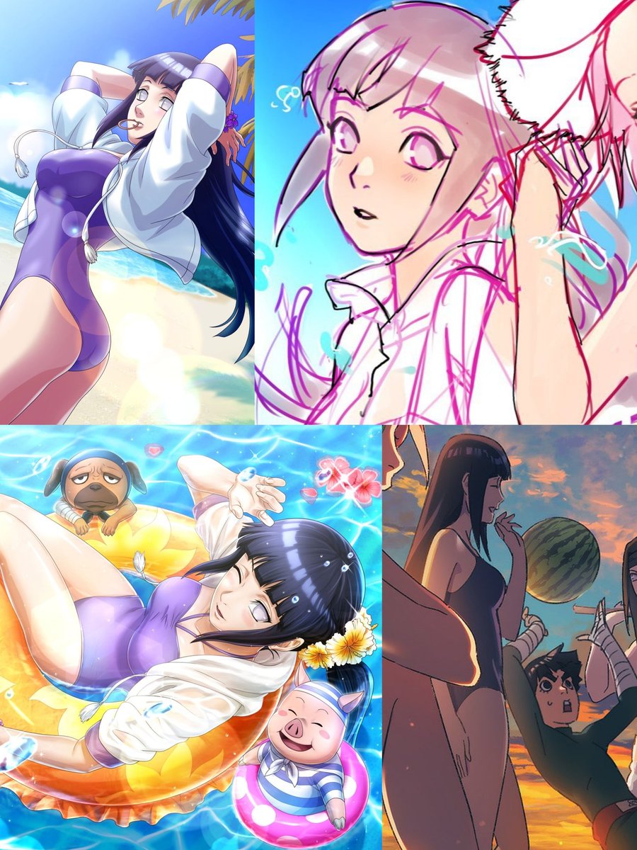 FocusOnHinata's tweet photo. Oh the amount of Hinata summer illustrations we've got 😳☀️ https://t.co/IRS5AYjPIt