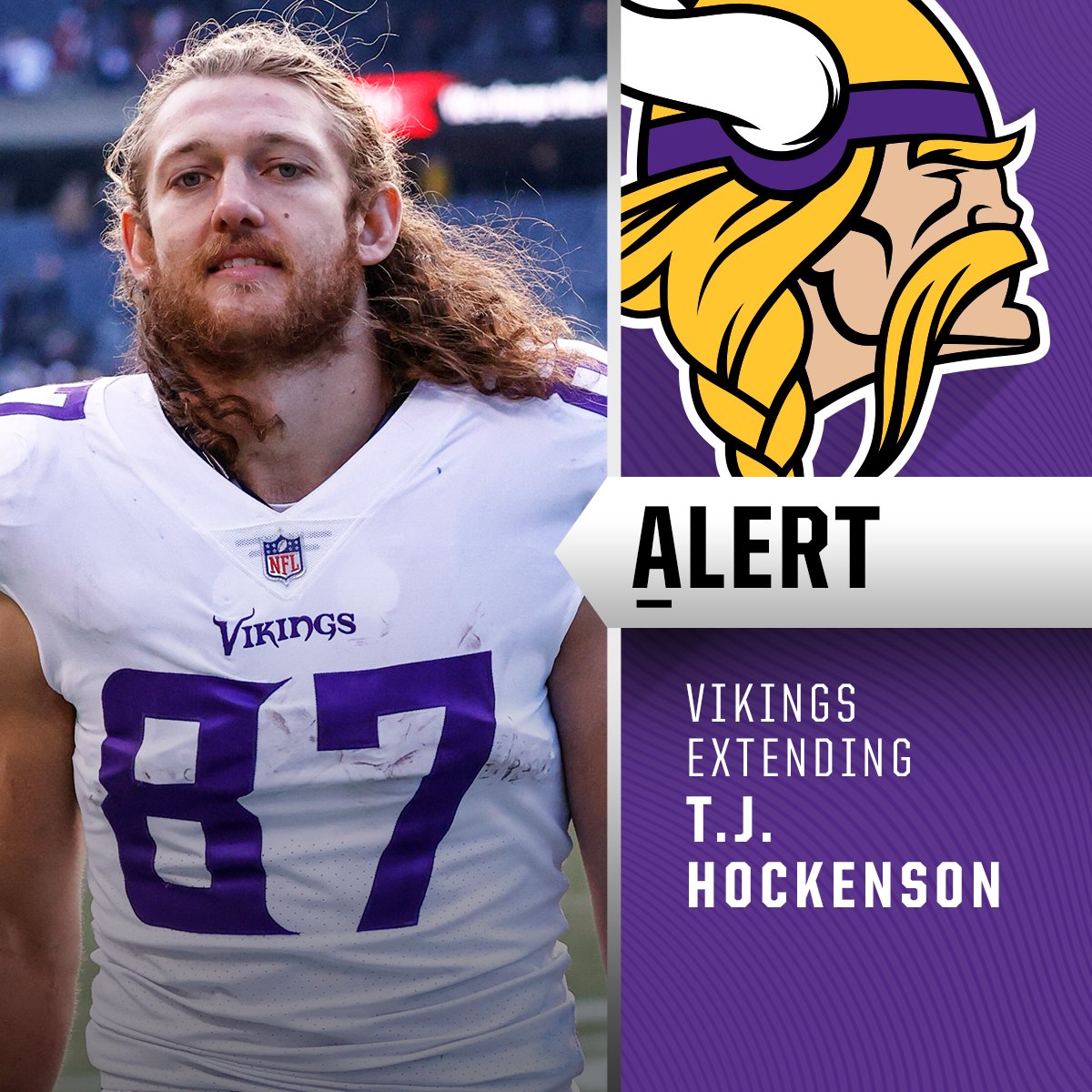Vikings agree to terms with TE T.J. Hockenson on contract extension.