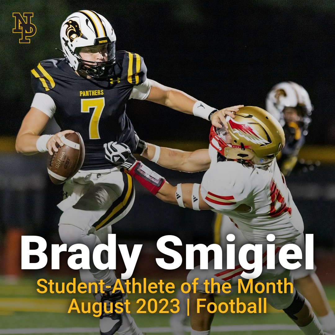 NPHSAthletic's tweet photo. Congrats to Brady! #StudentAthlete #PantherPride #NPHSfootball https://t.co/H7eNrEfe3z