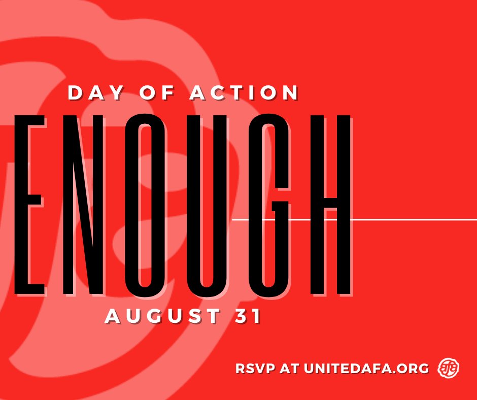 United AFA Day of Action!

On Thursday, August 31st, we are calling each of you to stand united as we embark on a system-wide Day of Action.

#RedHotSolidarity #FixUnited