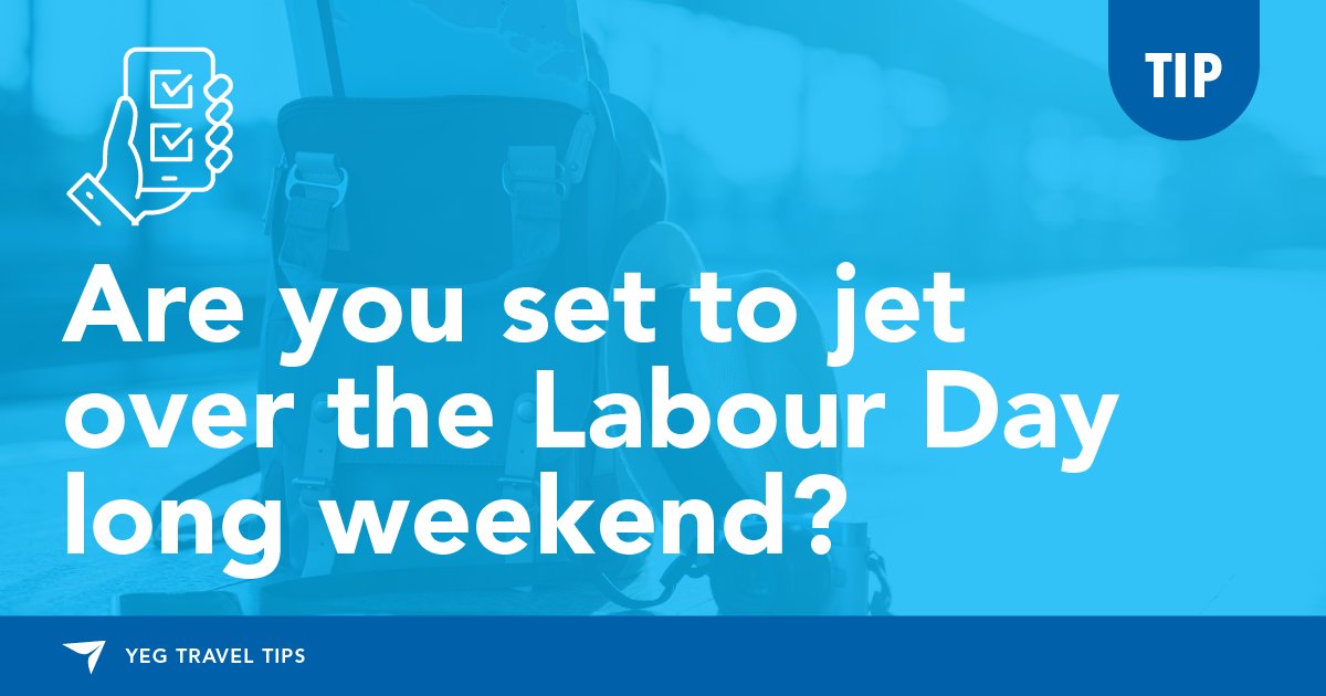 Are you set to jet over the Labour Day long weekend? Plan ahead, arrive early and follow these tips to ensure a smooth journey through #YEG:

✈Check in online with your airline 24 to 48 hours in advance of departure.
✈Print out or have the electronic boarding pass delivered to