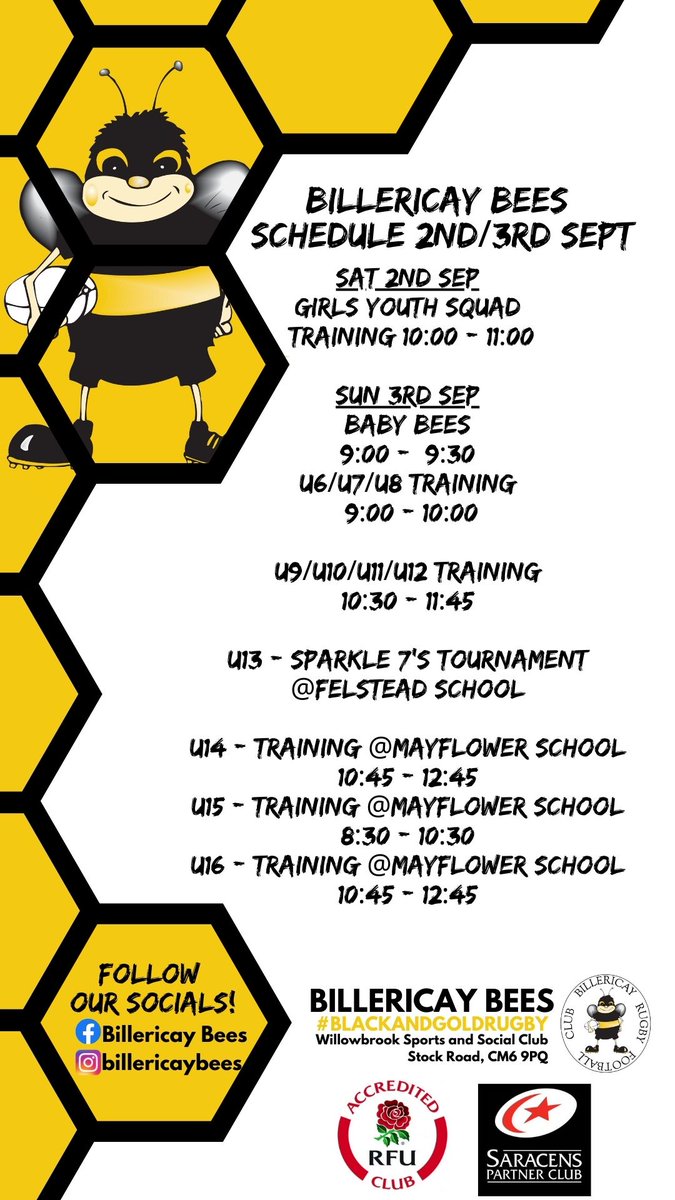 THE BEES ARE BACK IN TOWN!
Junior training starts back this weekend!
#rugbyfamily
