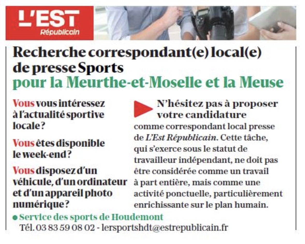 🚨🚨🚨Le #journal de la #Meuse ⁦<a href="/LEstRepBarleDuc/">L'Est Républicain Bar-le-Duc</a>⁩ ⁦<a href="/Lestrepverdun/">L'Est Républicain Verdun</a>⁩ recherche… 
#presse #pqr #job indépendant #sport