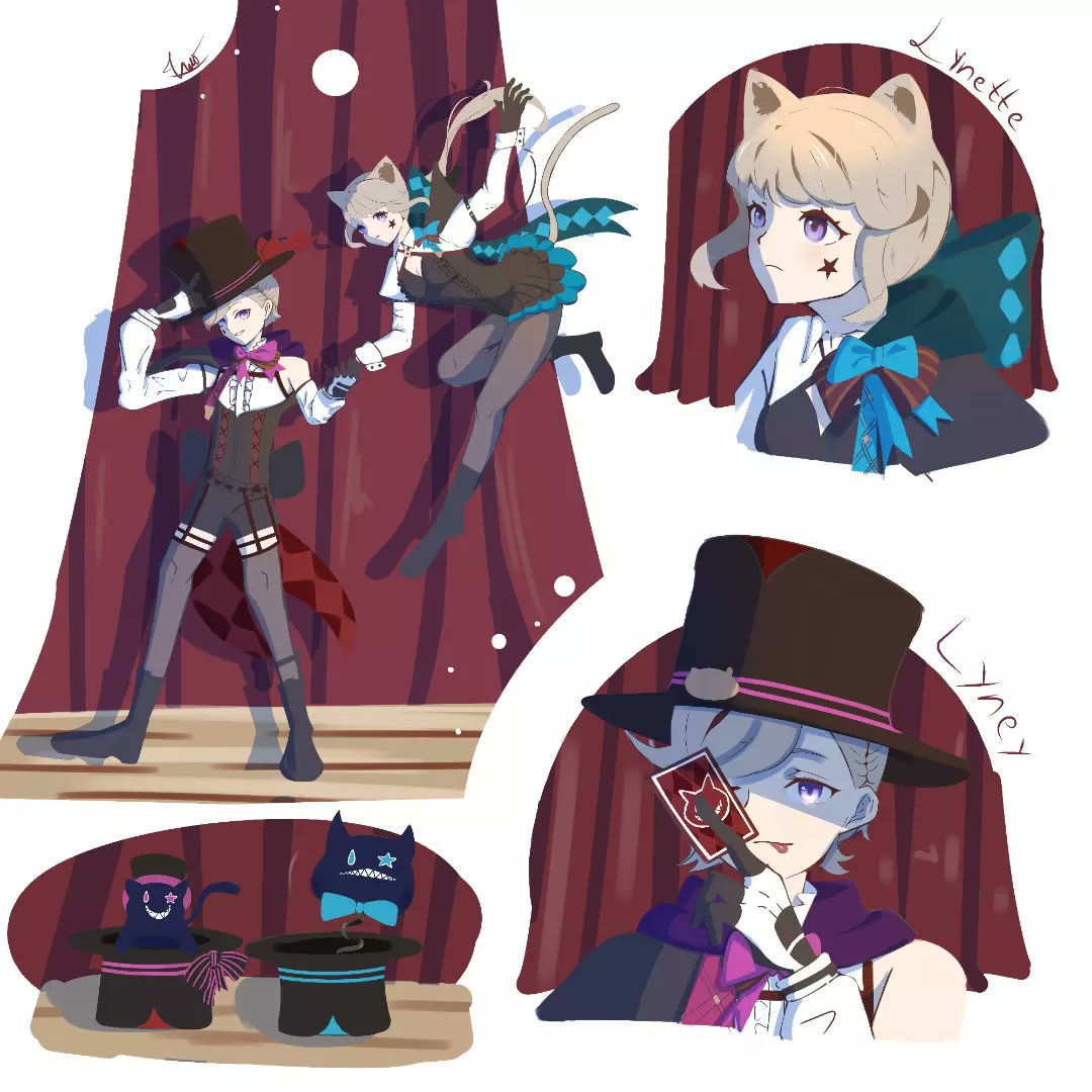 pucisannnnn's tweet photo. Lyney and Lynette magic show 🪄✨
#GenshinImpact
#GenshinFanart
#Lyney
#Lynette
#atrwork https://t.co/mO2jMoeJ2F