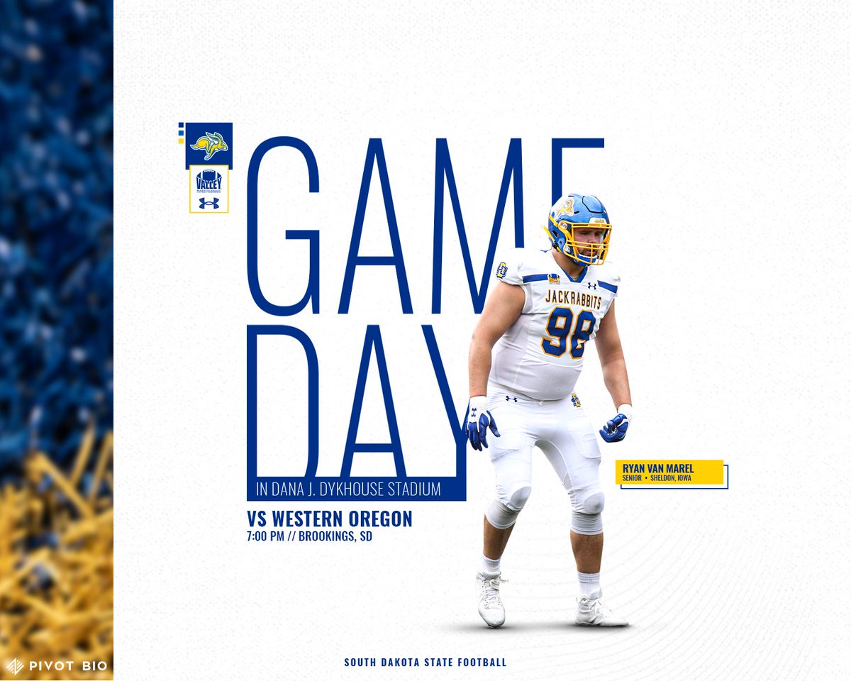 Who’s ready for some football!?! The defending FCS champions start the season at home
#GoJacks 🐰🏈

⏰» 7 p.m. Central
🏟️» Dana J. Dykhouse Stadium 
📺» Midco Sports| ESPN+ (es.pn/3R9V8JI)
📻» Jackrabbit Network (bit.ly/3YZH9bl)
📊» GoJacksLive.com