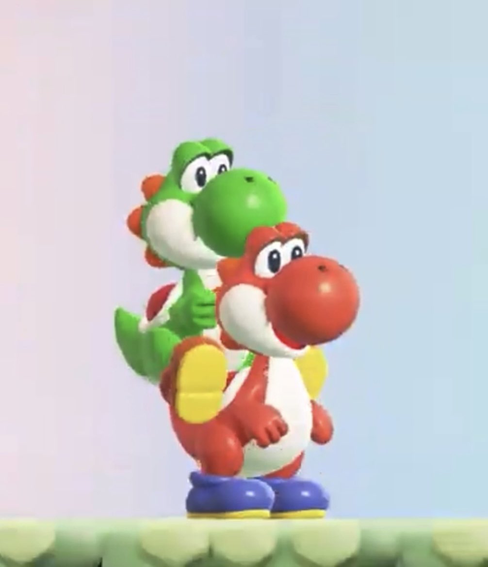 Un yoshi montado sobre un yoshi es canon