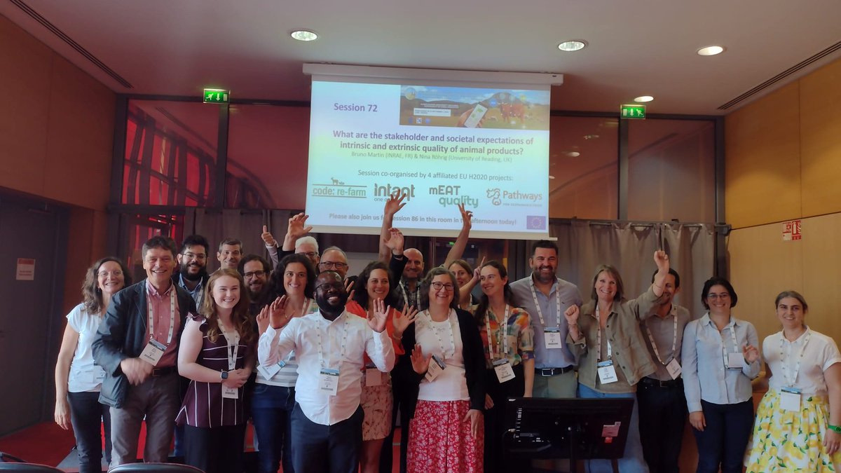 PATHWAYS (@pathways_europe) on Twitter photo Exciting times at <a href="/eaap2023Lyon/">Lyon EAAP</a> in Lyon! Today's joint session featured amazing projects working towards sustainable livestock. <a href="/CodeRefarm1/">Code Re-farm</a>, <a href="/H2020_INTAQT/">H2020 INTAQT</a>, <a href="/mEATqualityEU/">mEATquality</a>, and <a href="/Pathways_europe/">PATHWAYS</a> - sister projects with a shared goal of transforming the sector! #EAAP2023 Exciting times at <a href="/eaap2023Lyon/">Lyon EAAP</a> in Lyon! Today's joint session featured amazing projects working towards sustainable livestock. <a href="/CodeRefarm1/">Code Re-farm</a>, <a href="/H2020_INTAQT/">H2020 INTAQT</a>, <a href="/mEATqualityEU/">mEATquality</a>, and <a href="/Pathways_europe/">PATHWAYS</a> - sister projects with a shared goal of transforming the sector! #EAAP2023
