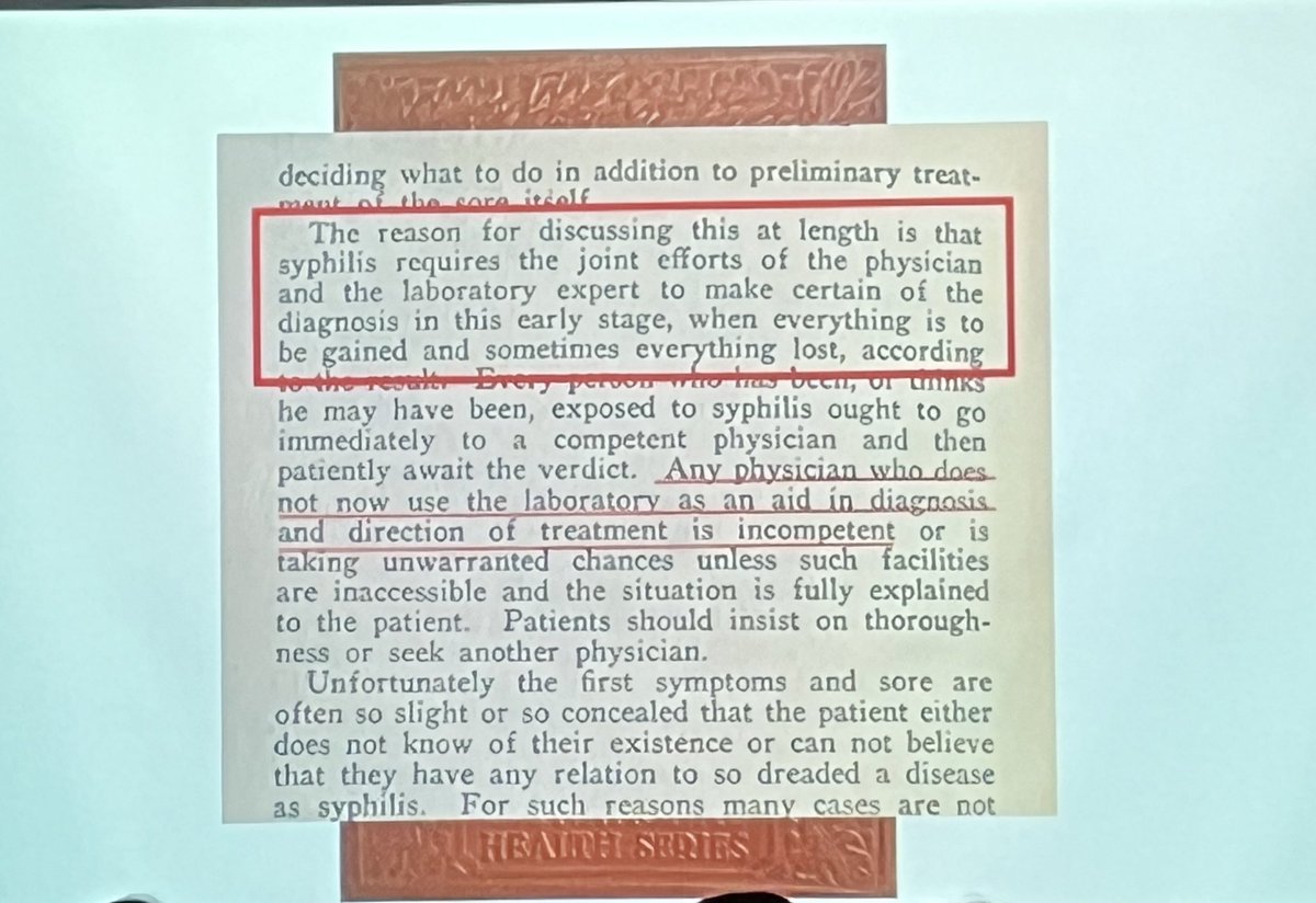 Jumping back into things with a review on Lues maligna at @RushCCH_ID conference, featuring some historical context on the importance of the micro lab. #ASMClinMicro