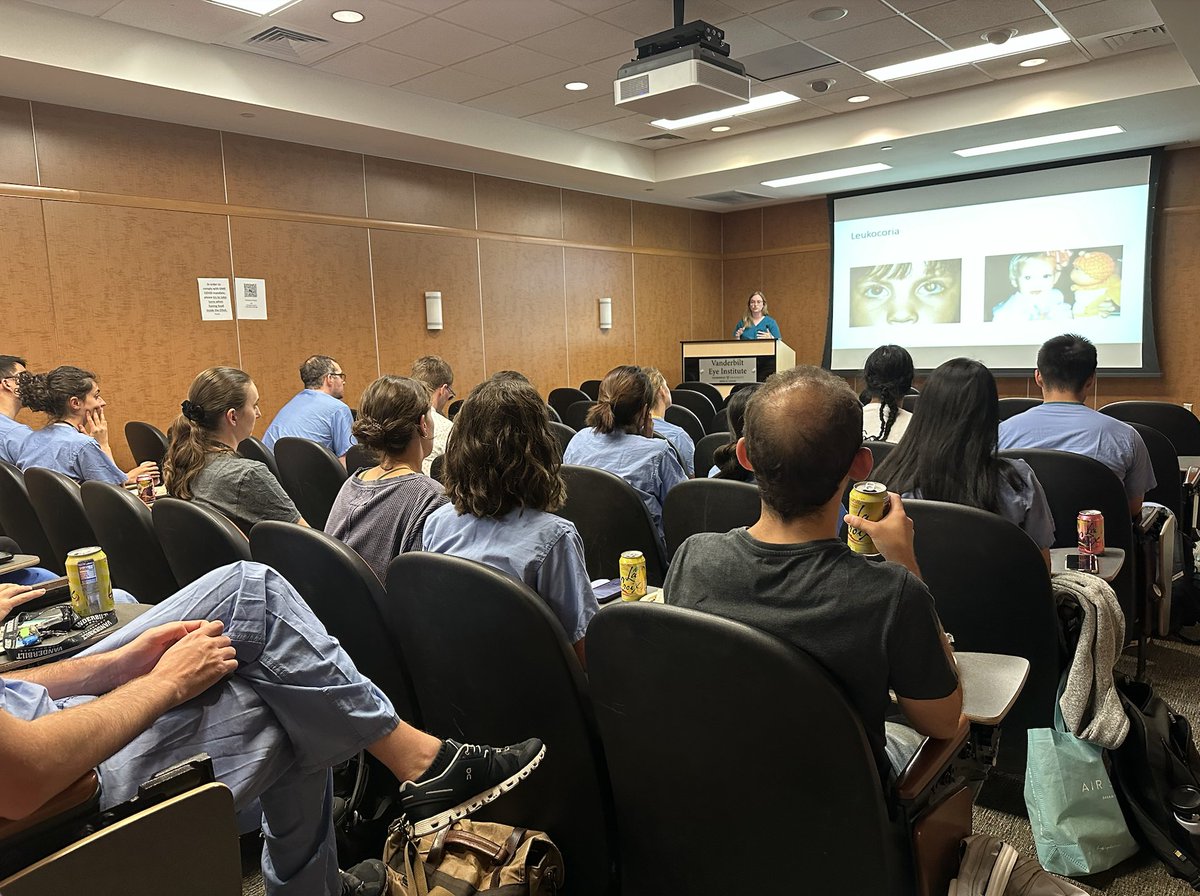 What an incredible turnout at last night's quarterly EyeKnow ophthalmology lecture @VUMCEye!  The enthusiasm for learning and advancing eye care is truly inspiring. A big shoutout to all the attendees and our amazing speaker, Dr. Kari Fossum, for making this event a success!