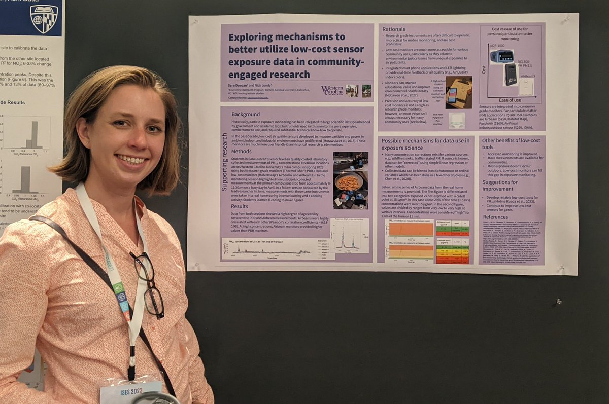 Grateful to represent <a href="/WCU/">Western Carolina University</a> and regional comprehensive institutions at #ISES2023. Proud to present undergraduate student work and discuss how low cost sensors can be used in community engaged research contexts.
