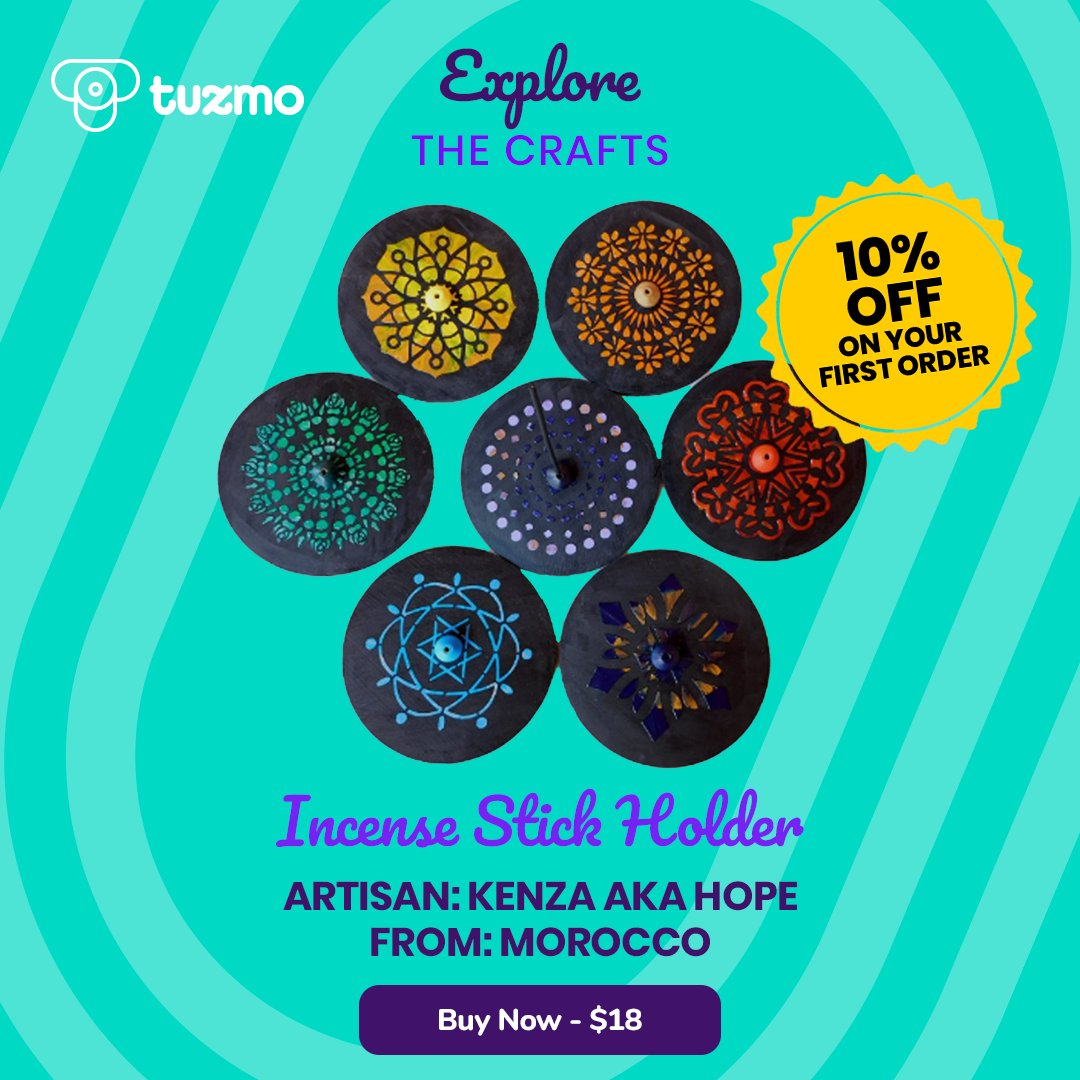 Tuzmo1's tweet photo. 🌎 Were you aware that on Tuzmo, you have the opportunity to explore and buy distinctive products meticulously created by artisans hailing from various corners of the globe?

You can use the code SUMMER2023 to get a 10% discount! 🎁🎉
Explore these one-of-a-kind creations at your fingertips with Tuzmo now. ✨

🔗 Incense Stick Holder - $18
https://t.co/QaIkugM7D8
Tuzmo App 📱 https://t.co/tTHSeuLY3Y

#Tuzmo #ArtisanCrafts #UniqueFinds