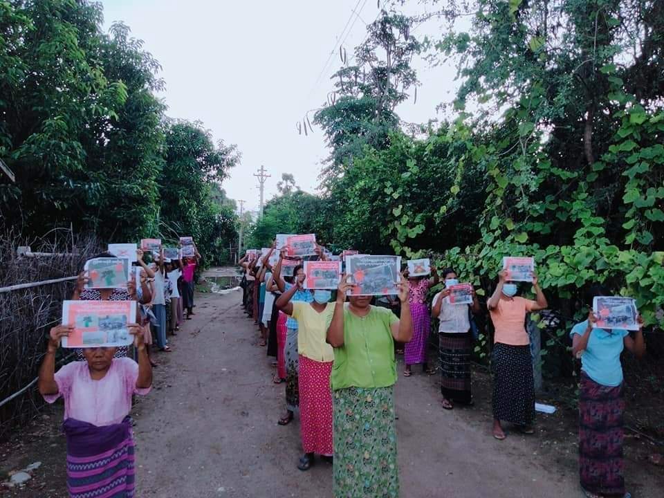 An anti-coup revolutionary protest somewhere in Sagaing region.

#2023Aug31Coup #WhatsHappeningInMyanmar