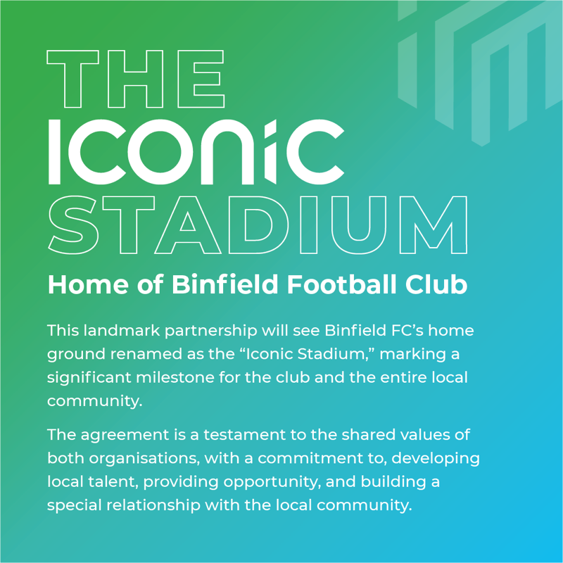 Binfieldfc's tweet photo. 🏟 𝐒𝐓𝐀𝐃𝐈𝐔𝐌 𝐒𝐏𝐎𝐍𝐒𝐎𝐑𝐒𝐇𝐈𝐏 🏟

Binfield FC are delighted to announce our first ever stadium sponsorship deal which will see our home at Hill Farm Lane be renamed "The Iconic Stadium"

#BinfieldFC x @projecticonic