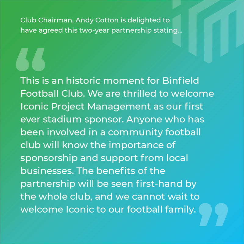 Binfieldfc's tweet photo. 🏟 𝐒𝐓𝐀𝐃𝐈𝐔𝐌 𝐒𝐏𝐎𝐍𝐒𝐎𝐑𝐒𝐇𝐈𝐏 🏟

Binfield FC are delighted to announce our first ever stadium sponsorship deal which will see our home at Hill Farm Lane be renamed "The Iconic Stadium"

#BinfieldFC x @projecticonic