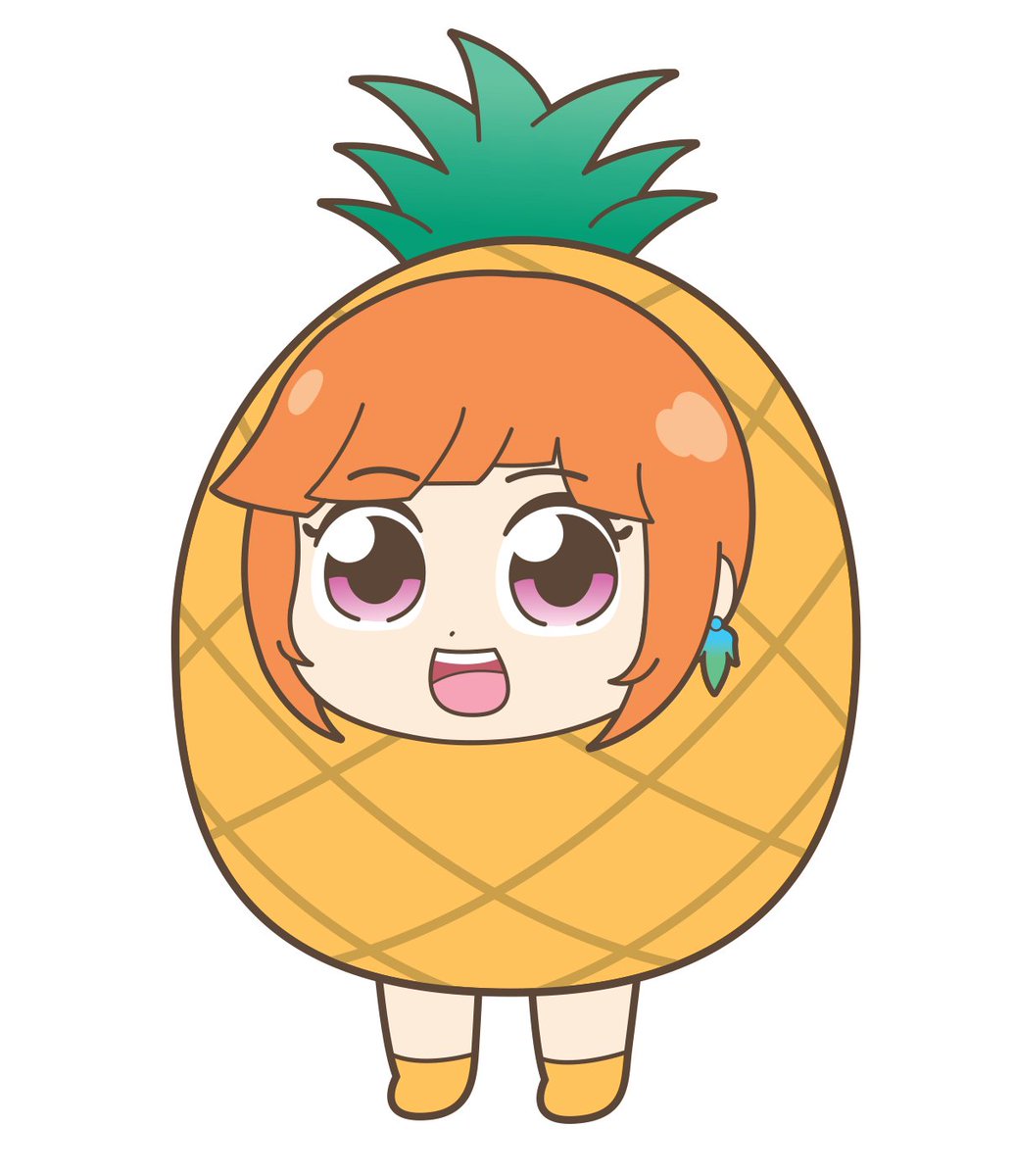 takanashi kiara 1girl solo orange hair earrings food white background open mouth  illustration images