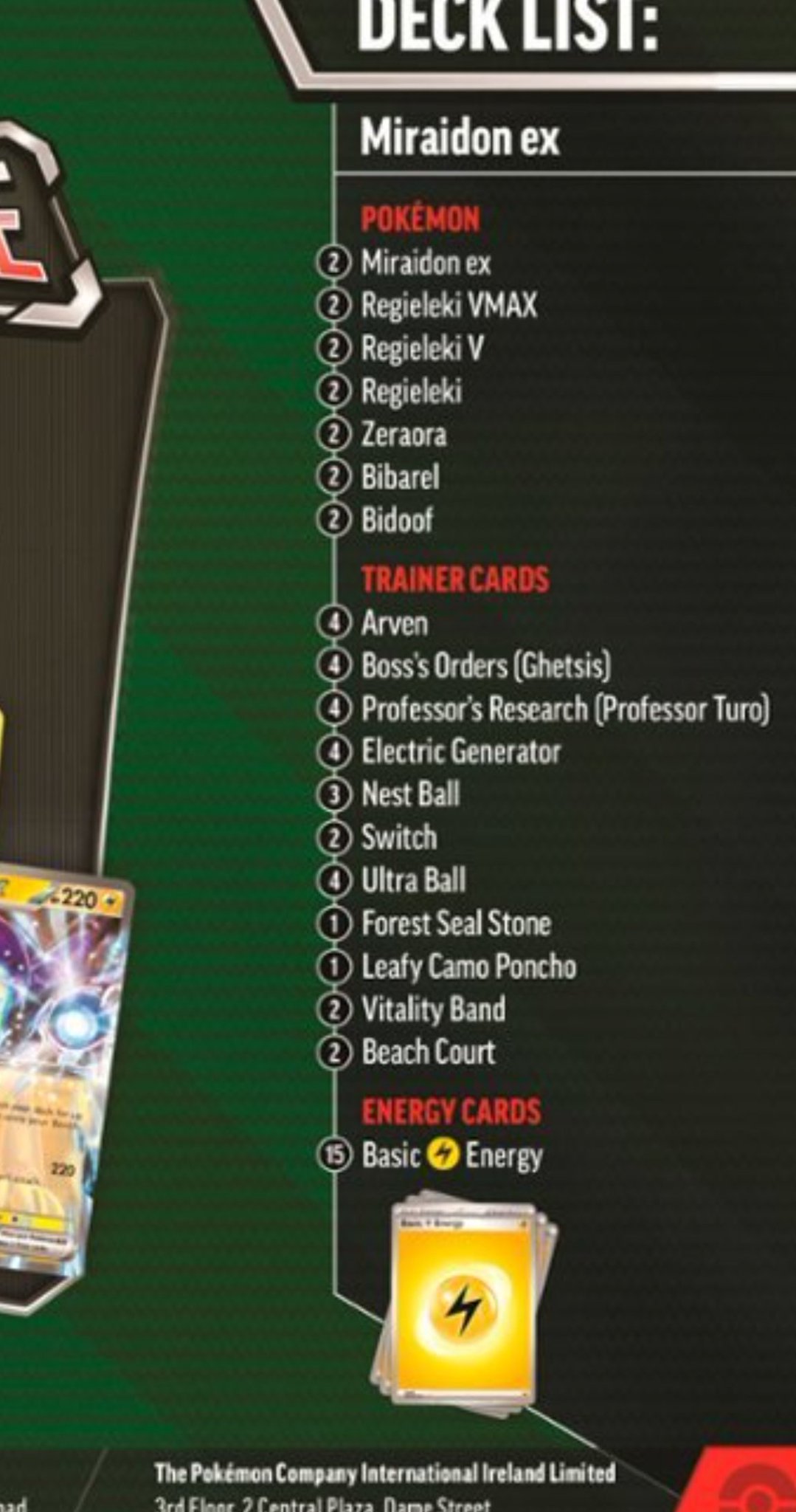 ItsMeJoji on X: Deck list for the upcoming Miraidon ex League