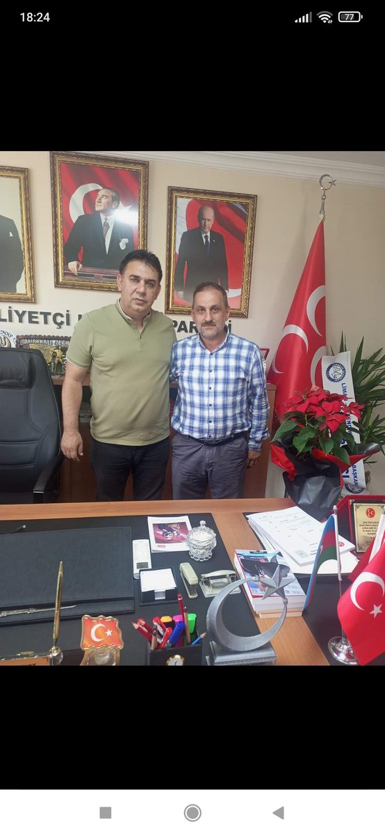 MhpDerince's tweet photo. MHP Derince İlçe Başkanlığı na ziyarette bulunan kıymetli hocamız BAYRAM ALİ KIROğLU ziyaretimize geldi.nazik ziyaretlerinden dolayı hocamıza tşk ederim.Birlikte Rahmet Ayrılıkta Azap Var. https://t.co/g8tVjg2ba7
