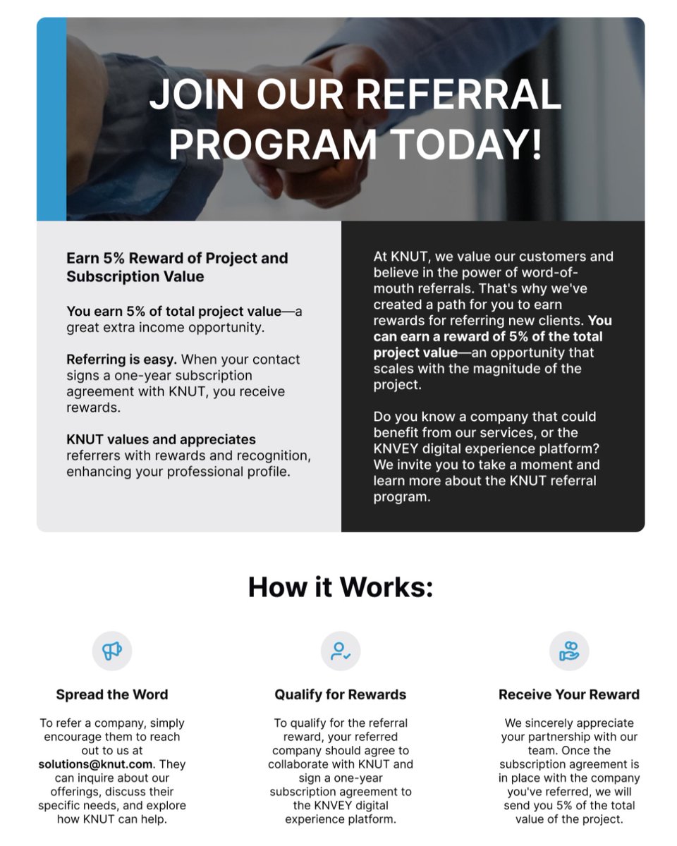 Knutllc's tweet photo. Reminder about the KNUT Referral Program! Earn extra cash by referring your friends and colleagues to KNUT! See if it could be a good fit for you: https://t.co/d7mhA3HXFS 
#KNUTReferralProgram #OpportunityKnocks #JoinTheKNUTFamily #RewardsForReferrals #SpreadTheWord https://t.co/yTCyndQuDf