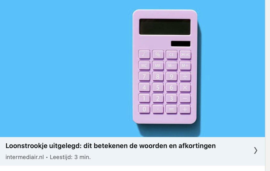 Ook terug van vakantie en meer uitgegeven dan je van plan was? Dan kijk je waarschijnlijk langer naar je loonstrookje, als je in vaste dienst bent. Maar wat betekenen al die afkortingen eigenlijk? In <a href="/Intermediair/">Intermediair</a>  zet Robert Heeg ze op een rij.
lnkd.in/eprhrNgF