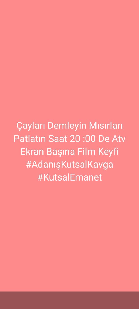 Bu akşam atv de saat 20:00 de Buluşuyoruz...
Adanış Kutsal Kavga
#KutsalEmanet
#AdanışKutsalKavga
<a href="/hakanhanozcan/">Hakan Han ÖZCAN 🇹🇷</a> <a href="/DLADSAYIN/">DİLŞAD SAYIN🟢🇹🇷</a> <a href="/onderbas/">.</a> @adem_yuksl