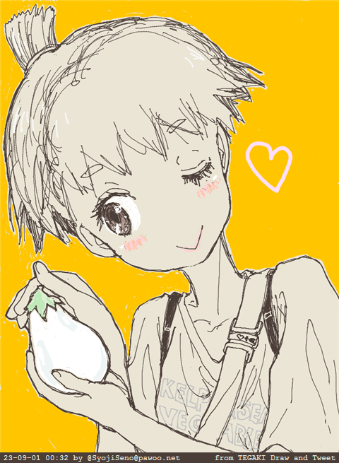 「「よく茄子に似てるって言われるのナゼ?」(何となくワカルよ) 8/31#100日」|せのしょのイラスト