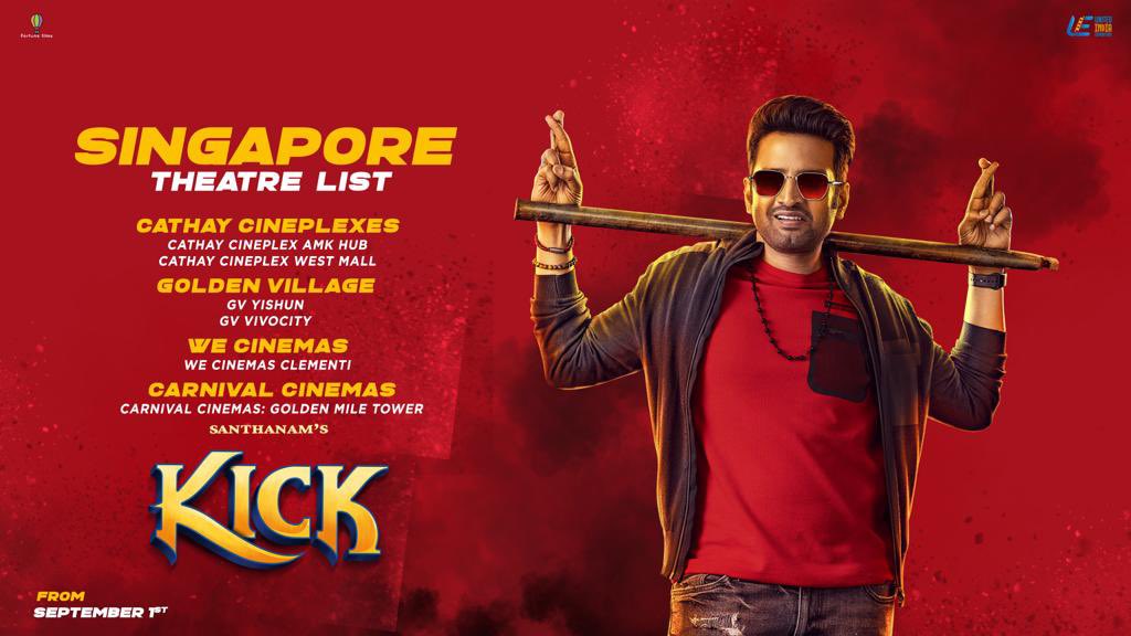 FridayCinemaOrg's tweet photo. Get ready for non-stop entertainment as #Kick 🤞 hits theatres worldwide tomorrow. Check out the international theatre list and guarantee yourself a fun-filled cinematic experience 🍿🌍

#KickFromTomorrow @iamsanthanam @iamprashantraj @TanyaHope_offl @ArjunJanyaMusic @iamnaveenraaj @Fortune_films #YMRCreations @kmspictures_ @ELMA_PICTURES @johnsoncinepro @saregamasouth #கிக் #SantasKick #ActionComedy #KollywoodCinema #Kollywood