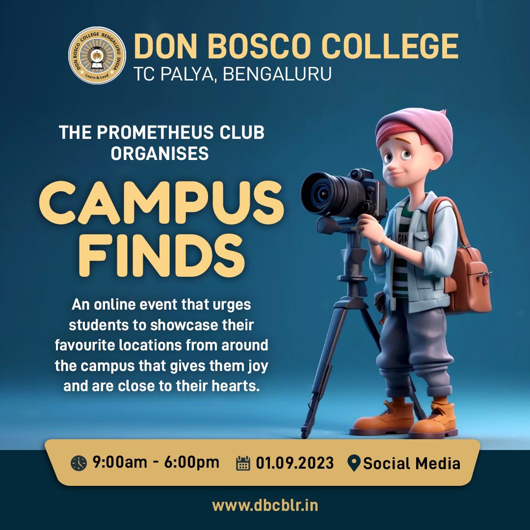 DBCblr's tweet photo. 🎉 Join Campus Finds by Prometheus Club! Share your favorite college spots 📸 Tag @dbcblr 🏛️ Tell your story ✨ Win exciting prizes! 🎁 09:00 AM - 06:00 PM 🕒 #CampusFinds #PrometheusClub #dbcblr https://t.co/mP5EqfqQUM