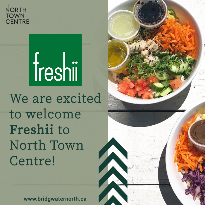 northtowncentre's tweet photo. Freshii is coming to North Town Centre!

Serving up salads, wraps, bowls, soups, burritos, cold-pressed juices, smoothies, breakfast, and catering.

#bridgwater #bridgwatercentre #freshii #development #leasing #NorthTownCentreWPG https://t.co/F0v19VCMdR