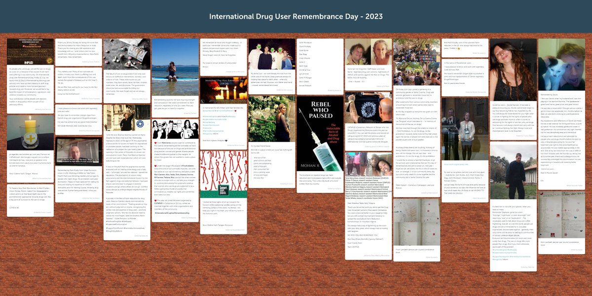 On #IOAD23 we not only recognise, but honour,  those who have made themselves seen and heard in the global fight against the #warondrugs. Remembering drug user activists #IDURD23 #EndOverdose