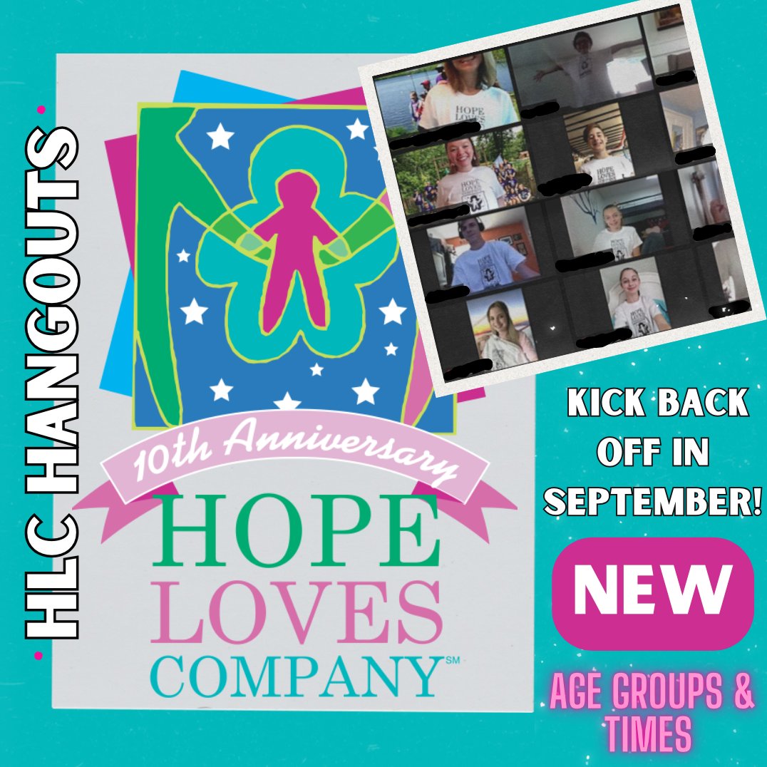 HLC Hangouts are back Tuesday!  The 13-16 age group starts Tuesday, September 5th at 7 PM EST, followed by the 17+ age group THE SAME NIGHT at 8:15 PM EST LEARN MORE & SIGN UP:buff.ly/3cmHktC   These are peer support groups run by a mental health professional! #ALS