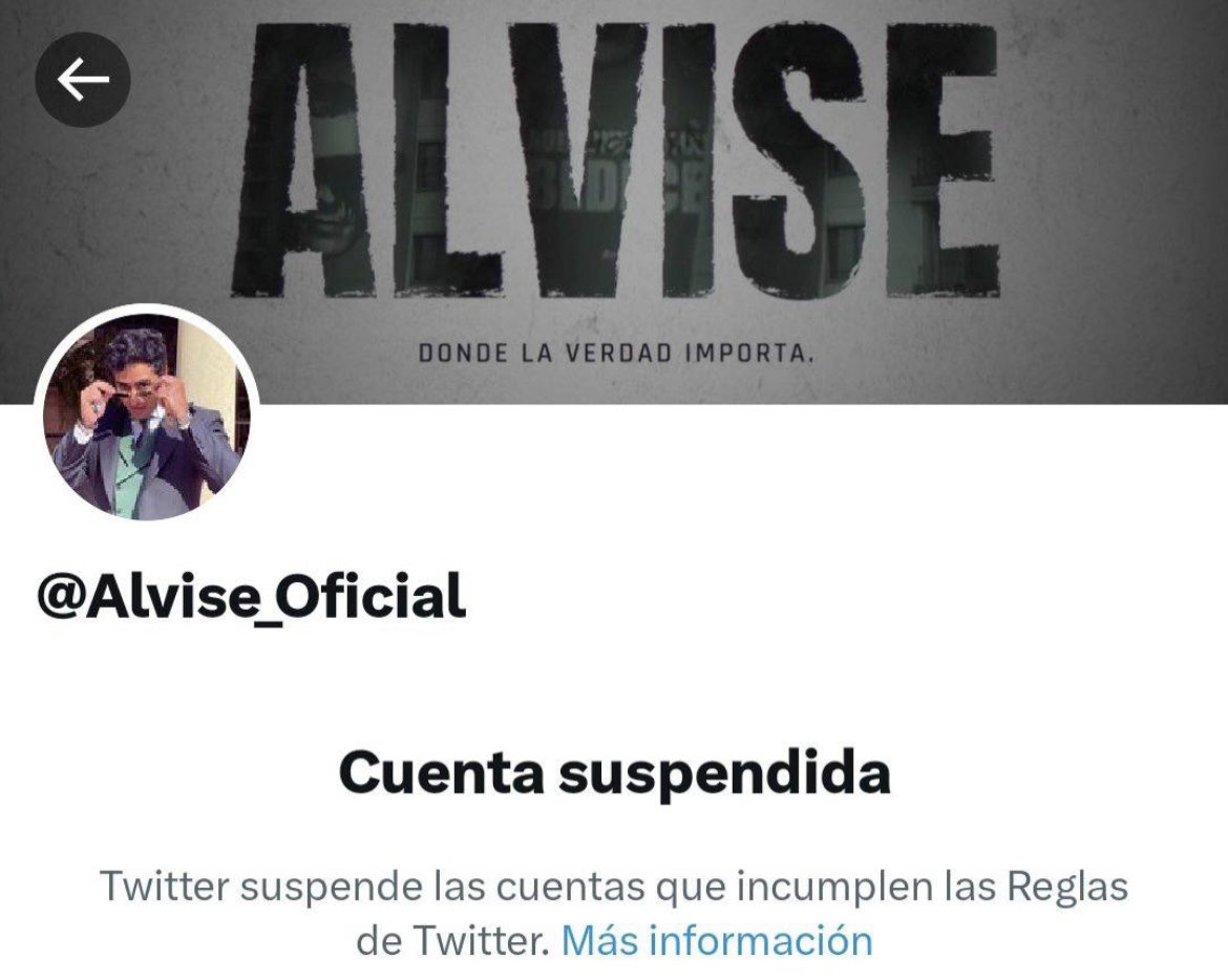 #CensuraAlvise 
Han suspendido otra vez la cuenta de Alvise,
¿por qué? ¿Por decir la verdad? ¿Por demostrar la manipulación a la que estamos sometidos día a día?
Se llama CENSURA.
Vivimos en una dictadura encubierta, cada día lo tengo más claro...
#CensuraAlvise 
<a href="/elonmusk/">Elon Musk</a>