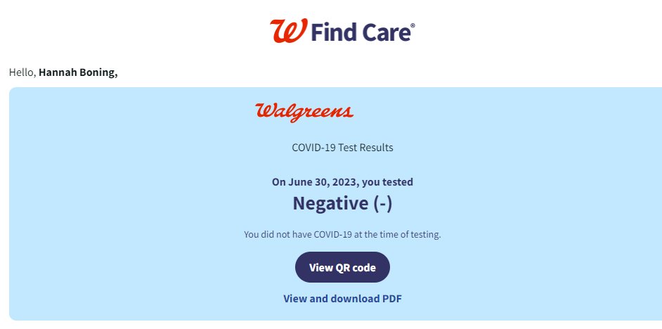 so nice of walgreens to get these test results to me in a timely manner