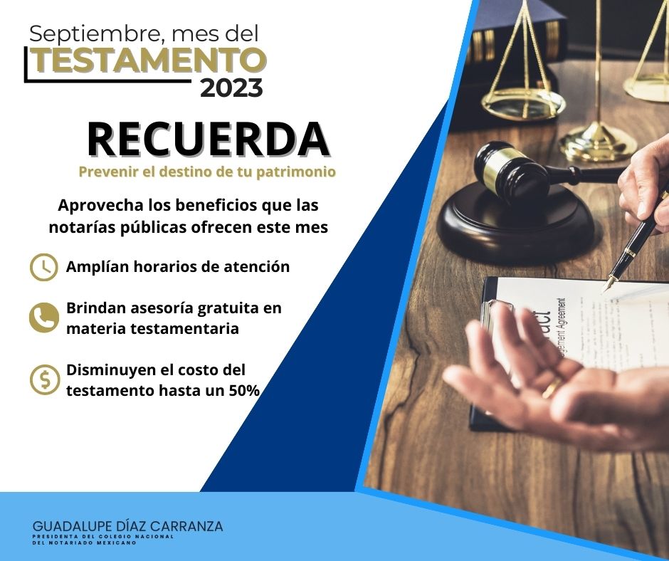 #Mañana inicia septiembre. 
¿Ya conoces los beneficios que las notarías públicas ofrecen este mes para hacer tu #testamento? 
Aquí te decimos 👇🏽 <a href="/notariadomex/">Notariado Mexicano</a>