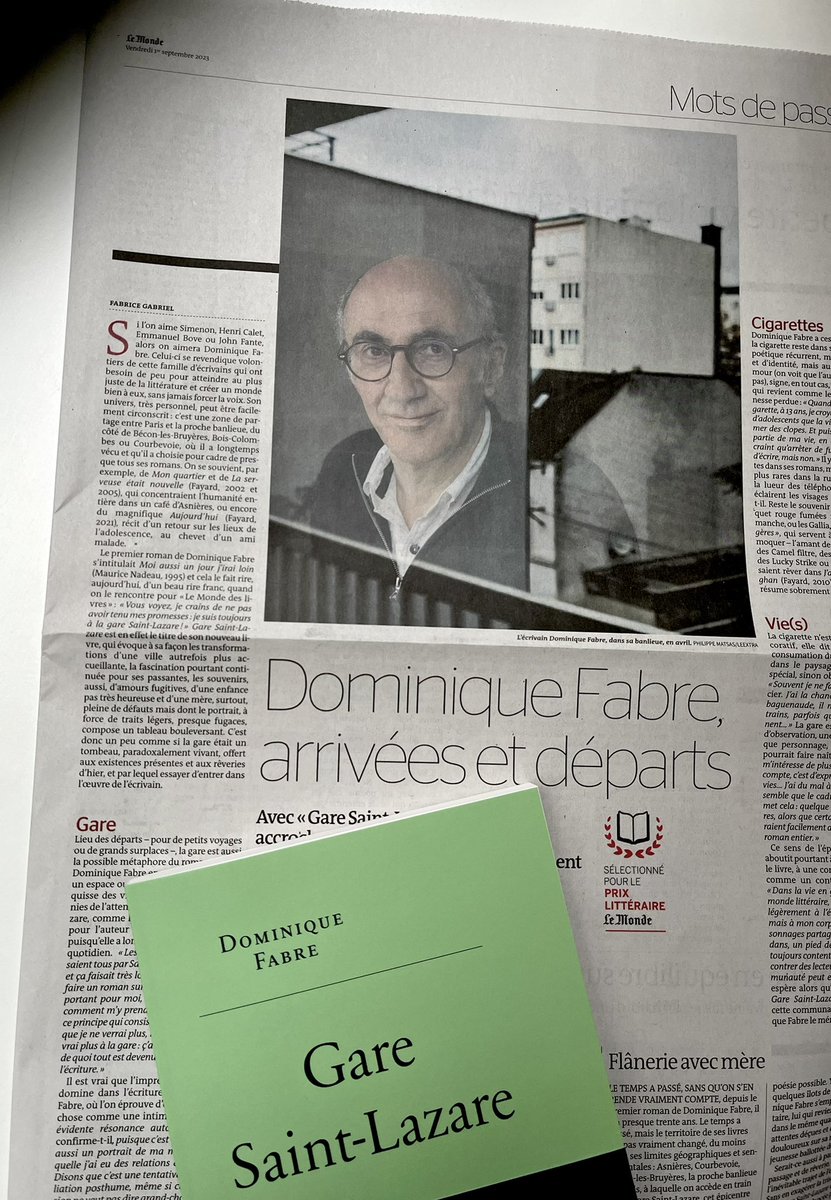 « La merveille de l’écriture au service de la vie. »

GARE SAINT-LAZARE de Dominique Fabre, en majesté dans <a href="/MondedesLivres/">Le Monde des livres</a> !

<a href="/EditionsFayard/">Fayard</a>