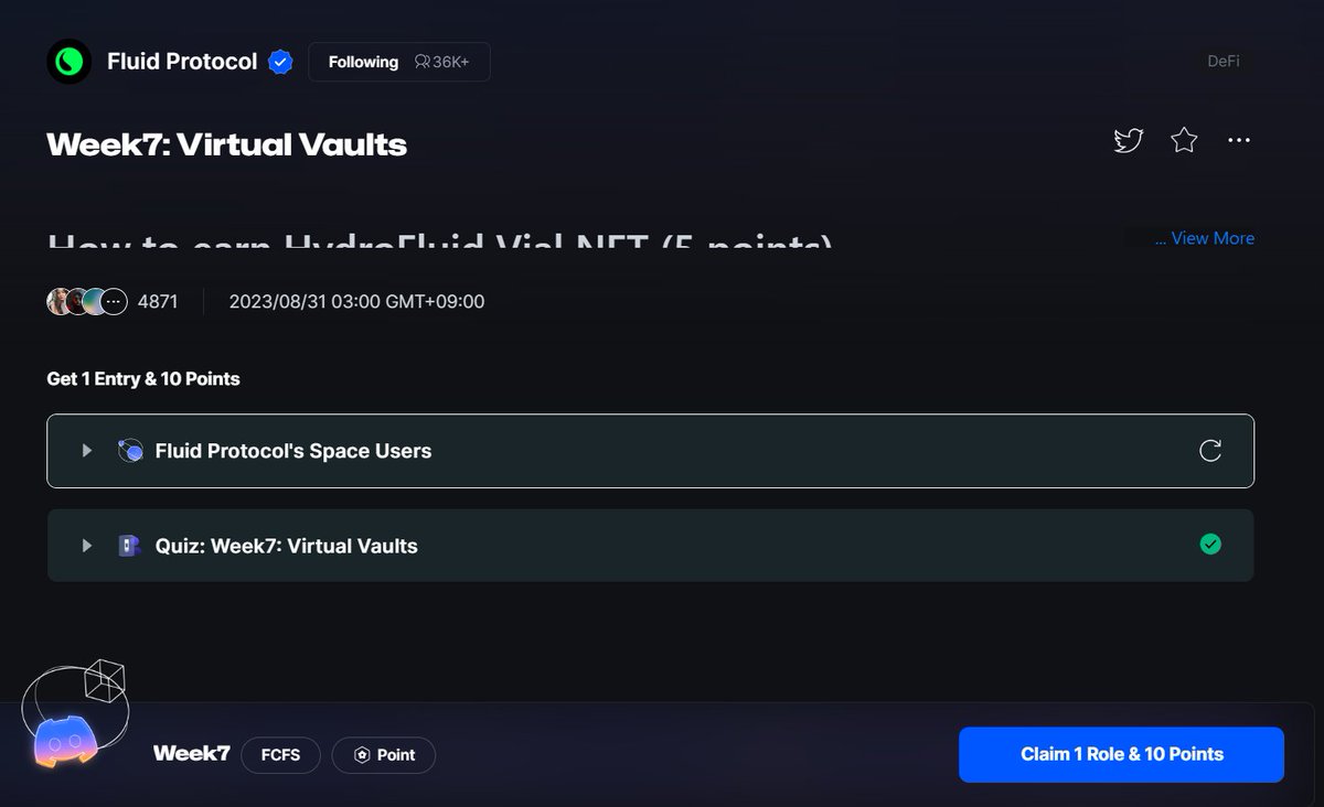 clare2045's tweet image. #FluidProtocol week 7 フォローとクイズのみ(/・ω・)/ 

galxe.com/fluid/campaign…

クイズの答え👉 BBBDB DCBBA

(念のため画像はスレッドへ）