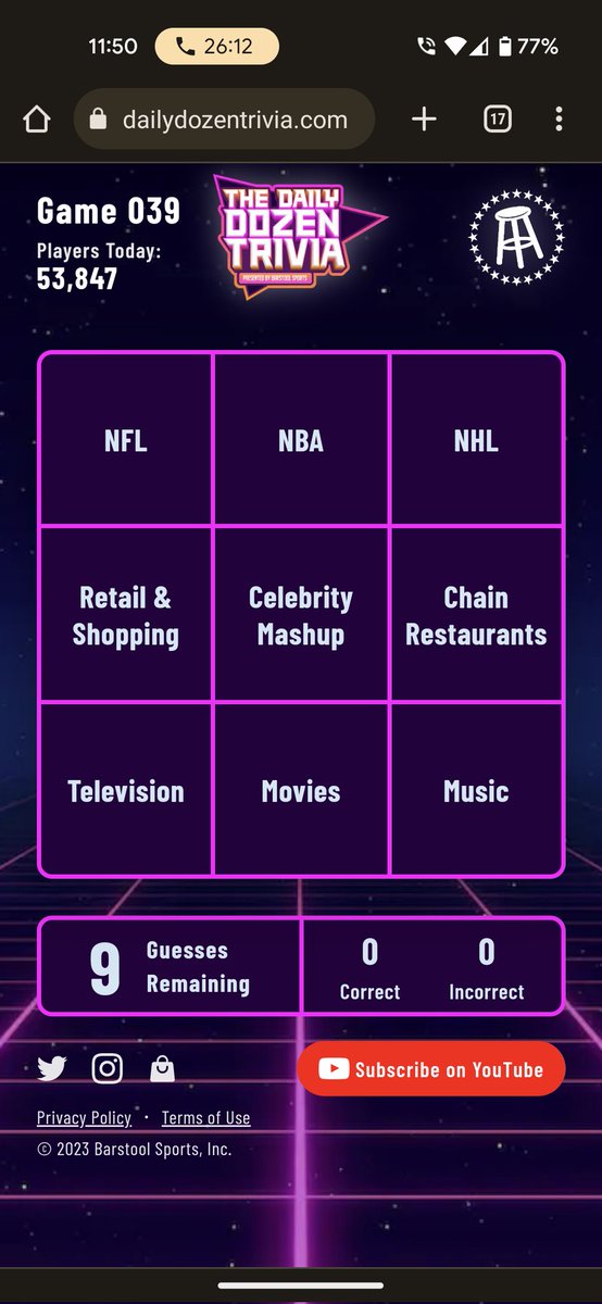 Bob_Bayer's tweet photo. @JeffDLowe @stoolpresidente  53k people a day playing this and there's no ad space or sponsor? Leaving money on the table. 

I know we are trimming the fat, but if you need a marketing person let me know. https://t.co/TrX0frFqBg