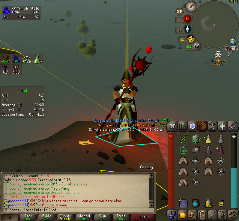 TexasGreenTeam's tweet image. 1st Zulrah Unique #DMM #Apocalypse #Deadmanmode 23kc- Magic Fang