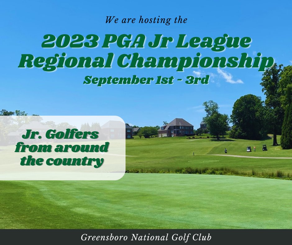 greensborogc's tweet photo. Swing by this weekend to watch the 2023 PGA Jr League Regional Championship! We're honored to host as kids from all around the country compete ⛳ https://t.co/CFhYx479WO