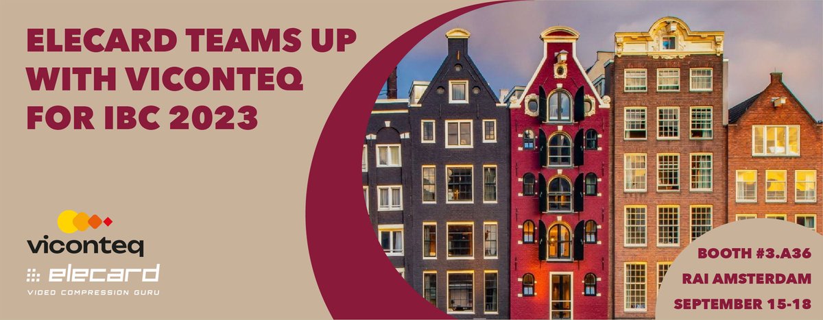 Mark your calendar for IBC in Amsterdam on 15-18 September 2023. You’ll get to learn about our new product for Digital Signage first hand. Meet Elecard team together with our good friends – European company Viconteq at the booth #3.A36. Book a meeting: bit.ly/3PirIbg