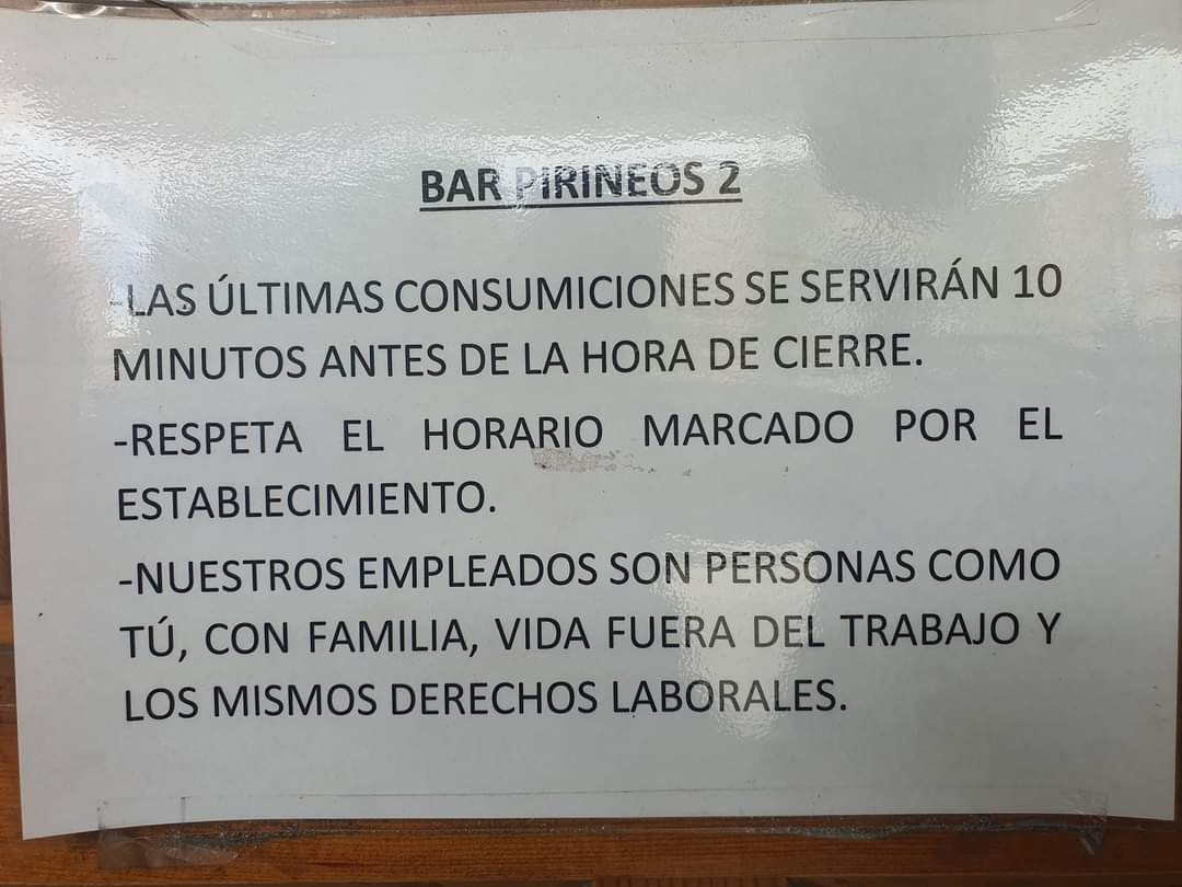 Creo que esto debería estar en todos los bares y restaurantes.