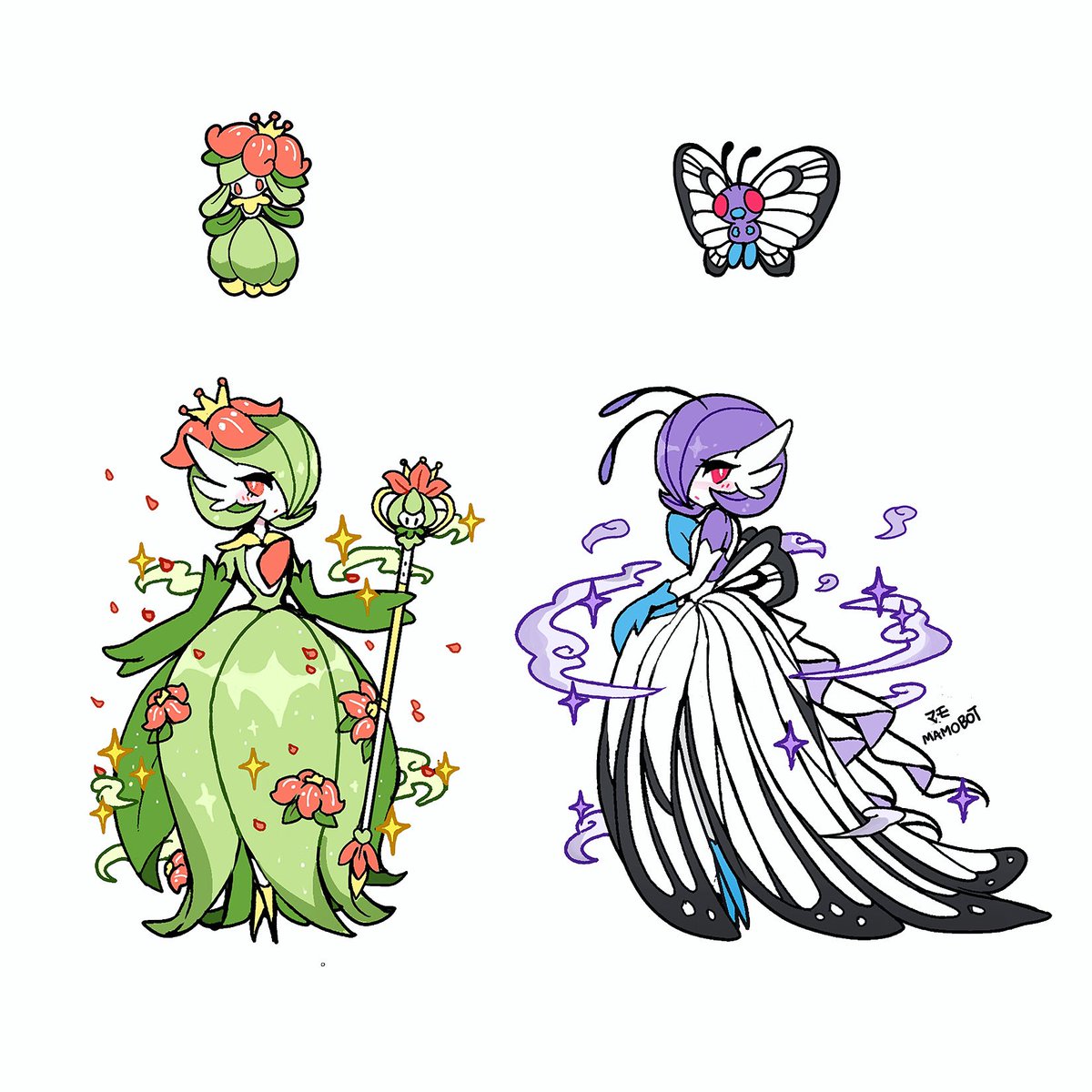 mamobot_art's tweet photo. Lilligant // Butterfree 🌸🦋 https://t.co/3cQO8uQg3X