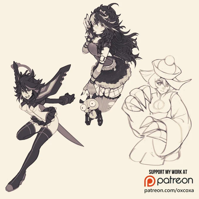 August Rewards are only available through the month! Just a few more hours left    These are the characters chosen for the NSFW rewards this month - Ryuko, 2008 MySpace Goth Girl, and Hsien-Ko 