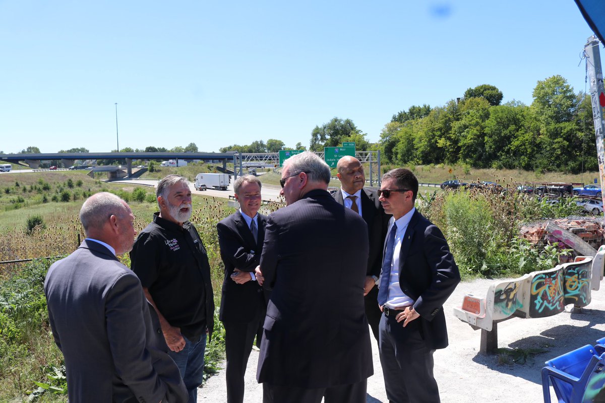 This afternoon I was proud to welcome <a href="/SecretaryPete/">Secretary Pete Buttigieg</a> to Indianapolis to highlight our city’s $25m <a href="/USDOT/">U.S. Department of Transportation</a> RAISE grant. 

This grant will convert eight segments of Indianapolis streets from one-way to two-way, as well as deliver street resurfacing and intersection improvements.