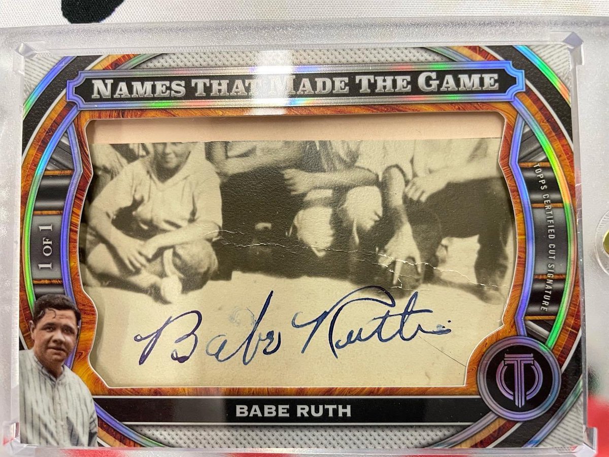 Coastal_Cards's tweet photo. Pulled at my LCS today. Babe Ruth cut signature 1/1 from @Topps tribute https://t.co/WlzTtmzIbT