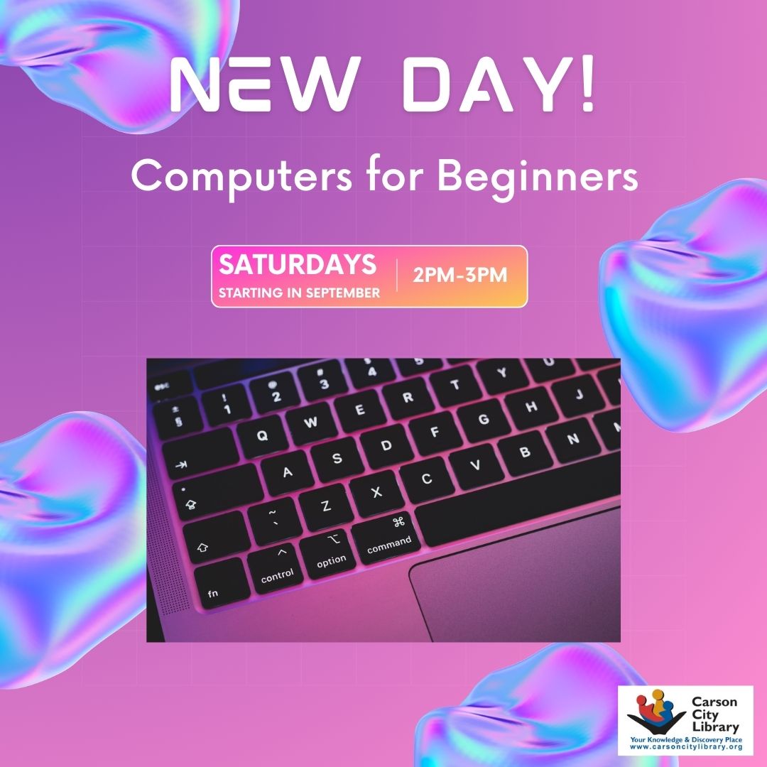 carsoncitylib's tweet image. Starting Saturday, September 2, Beginner Computer Classes will change to every Saturday from 2PM-3PM!
Week 1- Mouse &amp;amp; Keyboard
Week 2- Files, Folders, &amp;amp; Programs
Week 3- The Internet
Week 4- Email
Topics repeat every month.
#carsoncitylibrary #computerclasses