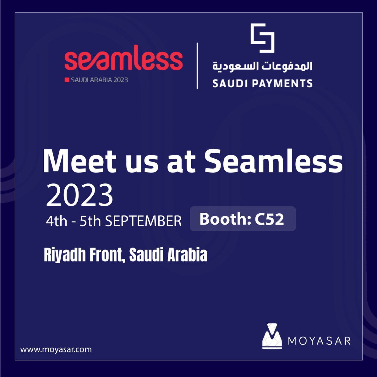 moyasarcom's tweet photo. We’re thrilled to invite you to join us at #SeamlessKSA! Dive deep into the latest financial technology solutions and be the first to catch updates on our innovative products! 🚀 Stay tuned!
#fintech https://t.co/RT7P8RxQid