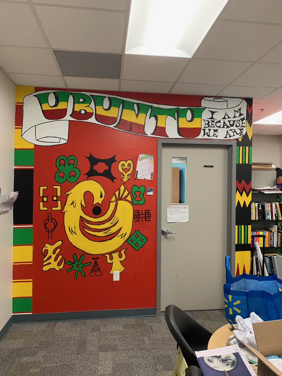 It's almost finished! A few little touch ups before we can host our official unveiling to the ANS community. This mural created by youth from Digby Alt High School as one of our Turning the Tide Africentric projects. Symbols were chosen by our CBYF youth.  @InspiringAtlCan